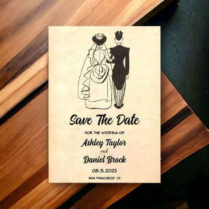 Invitaciones Acrílicas Boda de historietas retro vintage Save the Date
