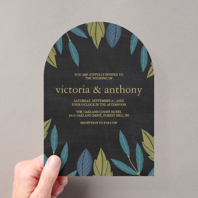 Invitaciones Acrílicas Boda de Hoja de Pizarra (Insitu (portátil))