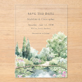 Invitaciones Acrílicas Boda de jardín de verano en pasteles elegantes
