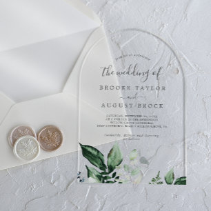 Invitaciones Acrílicas Boda de la Sierra de Eucalyptus Boho