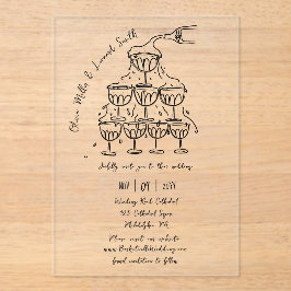 Invitaciones Acrílicas Boda de la Torre de Champagne