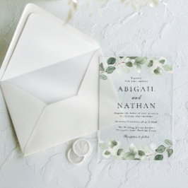 Invitaciones Acrílicas Boda de la vegetación moderna