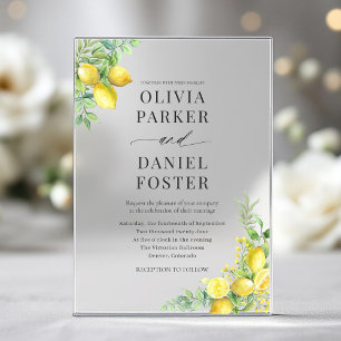 Invitaciones Acrílicas Boda de limón cítrico