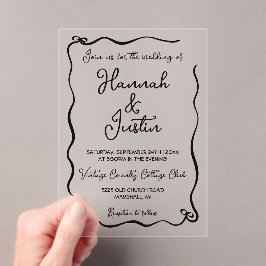 Invitaciones Acrílicas Boda de moda moderna y caprichosa