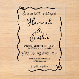 Invitaciones Acrílicas Boda de moda moderna y caprichosa