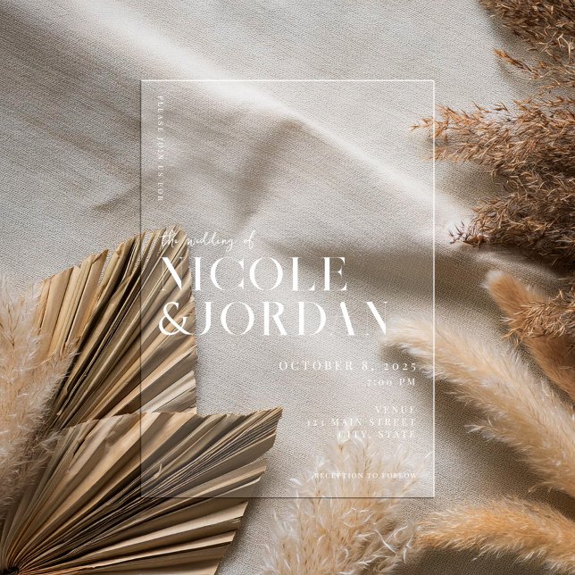 Invitaciones Acrílicas Boda de Moda simple y moderna (Subido por el creador)