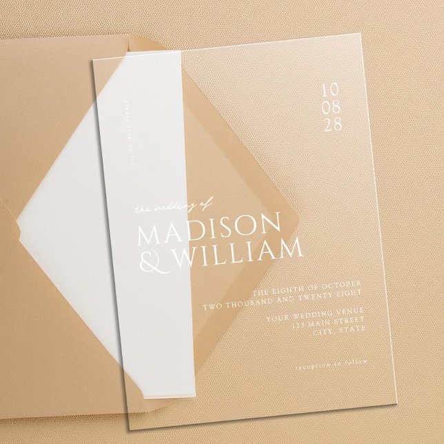 Invitaciones Acrílicas Boda de Moda simple y moderna (Subido por el creador)