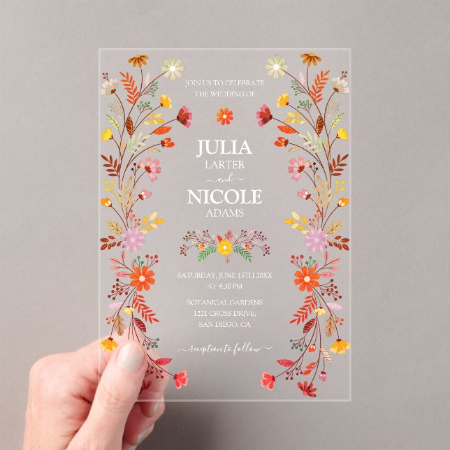 Invitaciones Acrílicas Boda de moda Talavera Floral Fiesta (Insitu (portátil))
