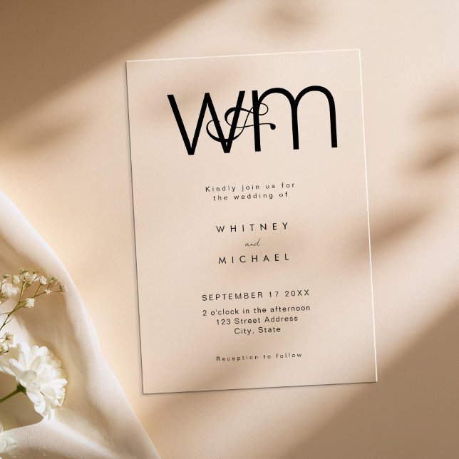 Invitaciones Acrílicas Boda de monograma mínimo moderno (Subido por el creador)