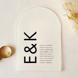 Invitaciones Acrílicas Boda de Monograma Ultra Moderno