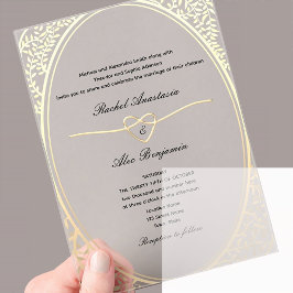 Invitaciones Acrílicas Boda de oro clásico