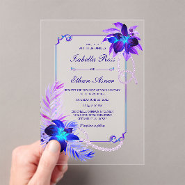 Invitaciones Acrílicas Boda de Orquídea Elegante