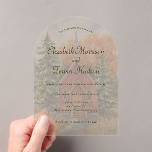 Invitaciones Acrílicas Boda de Otoño en el Parque Nacional Yosemite
