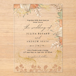 Invitaciones Acrílicas Boda de pasto al estilo bohemio