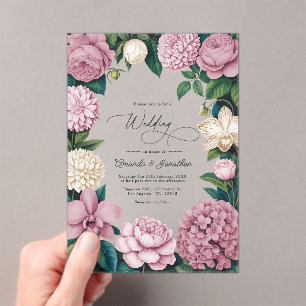 Invitaciones Acrílicas Boda de Petal Pink, Ballet Rose y Soft Linen