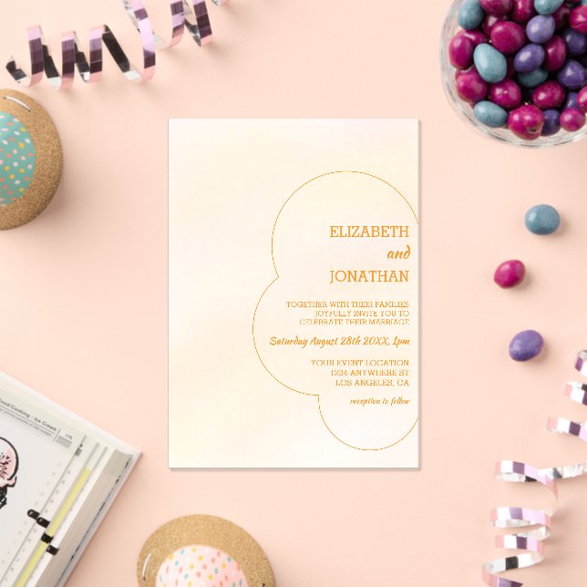 Invitaciones Acrílicas Boda de puesta de sol naranja (Insitu (Celebración))