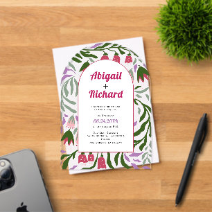 Invitaciones Acrílicas Boda de ramas y flores de arco boho retro