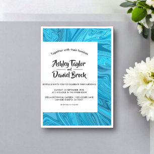 Invitaciones Acrílicas Boda de resumen de las modernas y elegantes olas a
