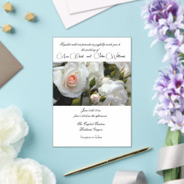Invitaciones Acrílicas Boda de rosas blancas acrílicas