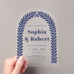 Invitaciones Acrílicas Boda de Talavera Azul