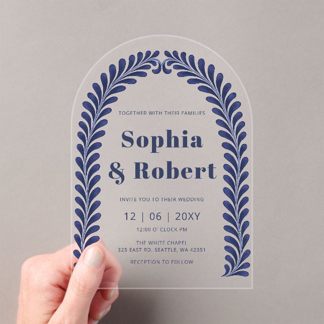 Invitaciones Acrílicas Boda de Talavera Azul (Insitu (portátil))