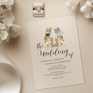 Invitaciones Acrílicas Boda de temas de dinosaurio