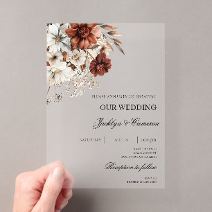 Invitaciones Acrílicas Boda de terracota