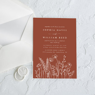 Invitaciones Acrílicas Boda de Terracota Minimalista Bohemiana