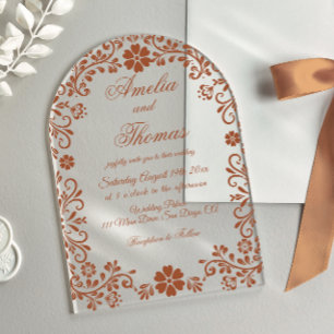 Invitaciones Acrílicas Boda de Terracota Talavera Mexicana