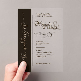Invitaciones Acrílicas Boda de tipografía minimalista de lujo