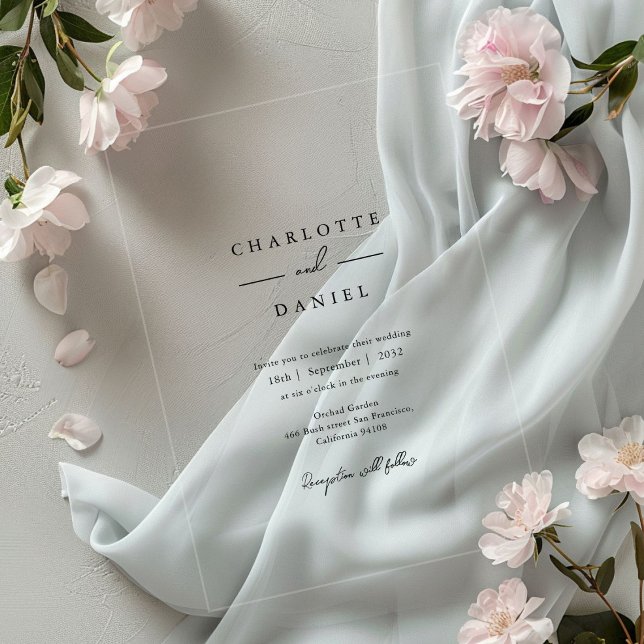 Invitaciones Acrílicas Boda de tipografía moderno, mínimo (Modern, minimal, typography wedding acrylic invitations)