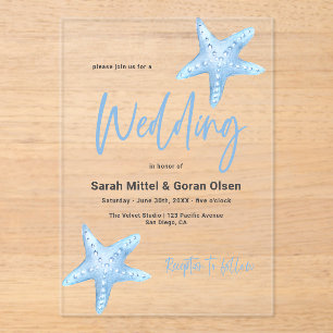 Invitaciones Acrílicas Boda Deep Blue Sea