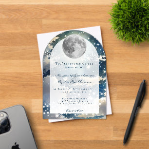 Invitaciones Acrílicas Boda del cielo nocturno lunar
