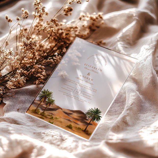 Invitaciones Acrílicas Boda del desierto pintado (Subido por el creador)