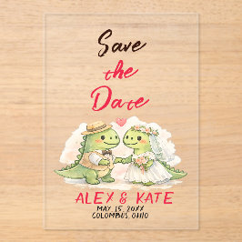 Invitaciones Acrílicas Boda divertida, guarde la fecha