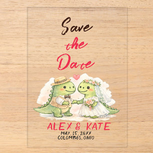 Invitaciones Acrílicas Boda divertida, guarde la fecha