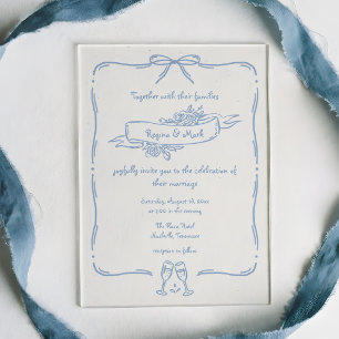 Invitaciones Acrílicas Boda divertida y extravagante con garabatos a mano