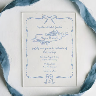 Invitaciones Acrílicas Boda divertida y extravagante con garabatos a mano