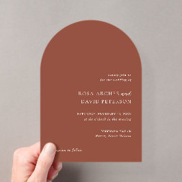 Invitaciones Acrílicas Boda editorial moderna de cobre rústico