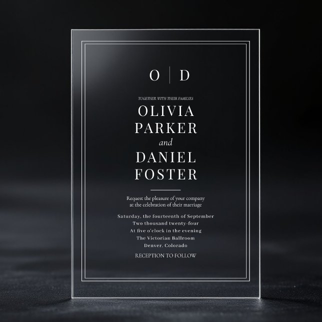 Invitaciones Acrílicas Boda Elegante (Subido por el creador)