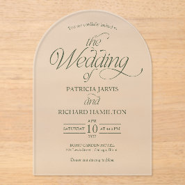 Invitaciones Acrílicas Boda elegante arco verde bosque moderno