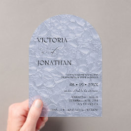 Invitaciones Acrílicas Boda elegante azul floral 