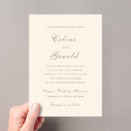 Invitaciones Acrílicas Boda elegante clásica de Sandy neutral