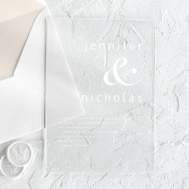 Invitaciones Acrílicas Boda Elegante con Ampersand