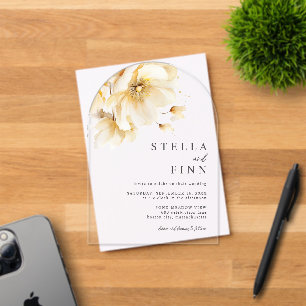 Invitaciones Acrílicas Boda elegante de White Florals
