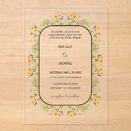 Invitaciones Acrílicas Boda elegante floral de primavera