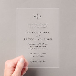 Invitaciones Acrílicas Boda elegante moderna