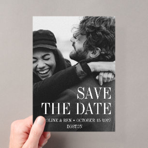 Invitaciones Acrílicas Boda elegante moderna con foto completa para guard