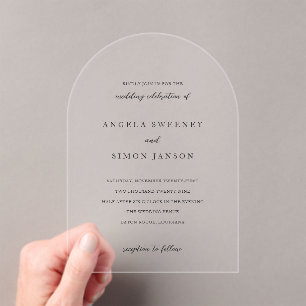 Invitaciones Acrílicas Boda elegante moderna neutral
