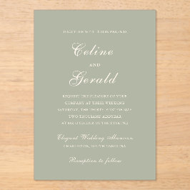 Invitaciones Acrílicas Boda Elegante Verde Amueblada Celine